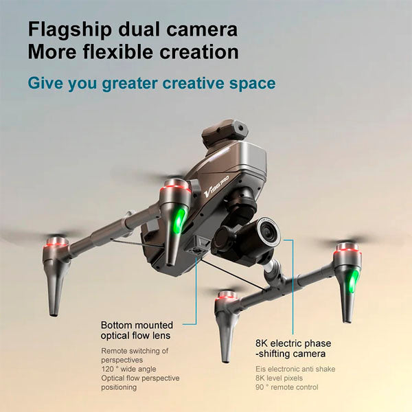โ๐New Year's Special 2025โ๐ Drone with 8K camera for adults, v196 rc quadcopter with auto return, follow me, brushless motor, circular flight, waypoint, altitude hold, headless mode, 59 minutes long flight time!!