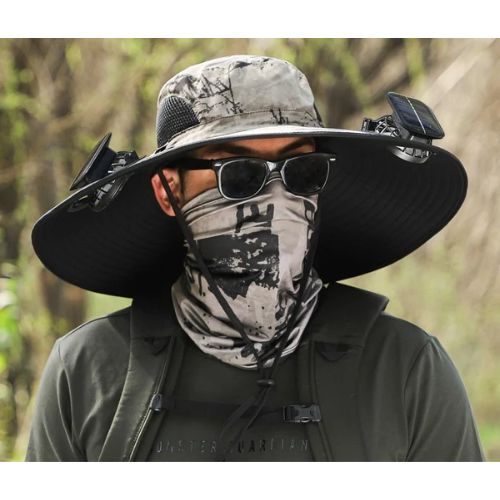 Father's Day Promotionš„49.9% OFF - Wide Brim Solar Fan Outdoor Hat, Solar and USB Charging - Adjustable