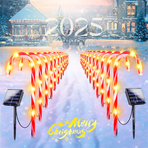 Solar Christmas Canes - Water Resistant