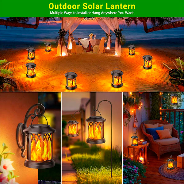 🏆Flash Sale⚡🔥 Upgraded Flickering Flame Solar Lantern Outdoor Waterproof Light