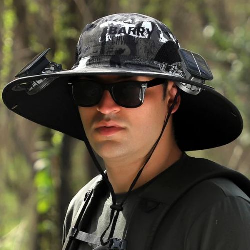 Father's Day Promotionš„49.9% OFF - Wide Brim Solar Fan Outdoor Hat, Solar and USB Charging - Adjustable