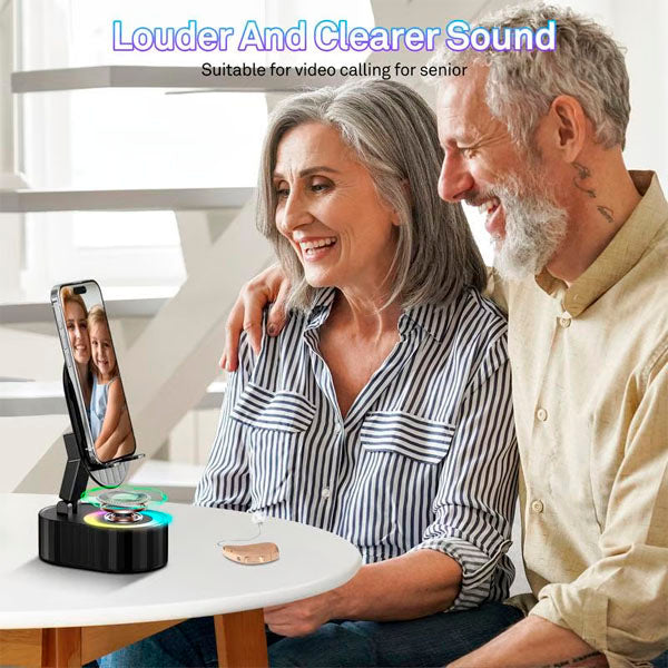 💥LAST DAY SALE 🔥2025 Upgraded Cell Phone Stand with Induction Speaker/Power Bank/Atmosphere Light