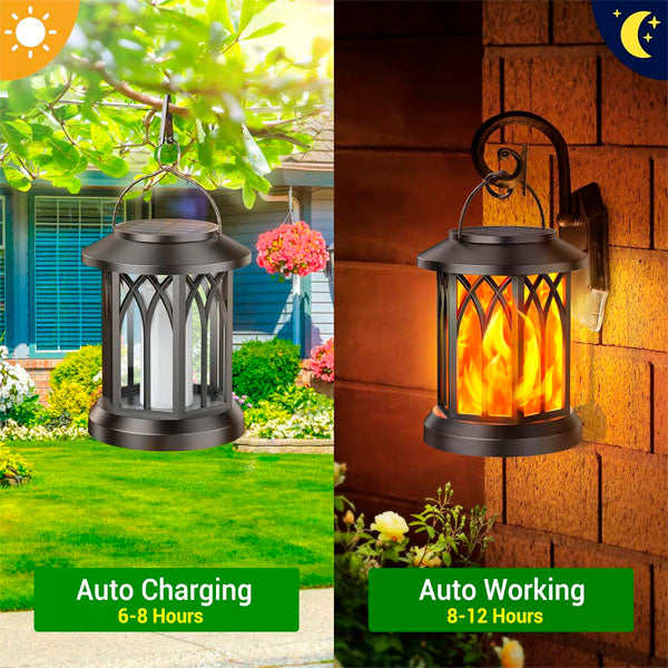 🏆Flash Sale⚡🔥 Upgraded Flickering Flame Solar Lantern Outdoor Waterproof Light
