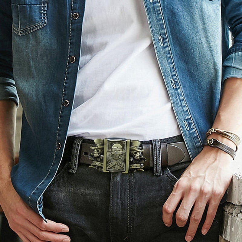 Personalized Genuine Leather Belt With Lighter
