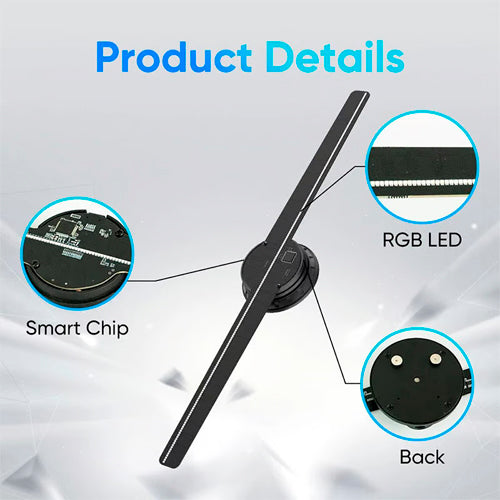 (🎅Xmas Sale) - 🎄3D Hologram LED Fan Projector