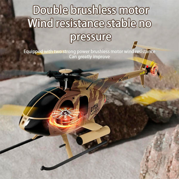 Falcon® C189 Remote Control Helicopter, 1:28 Scale Defender MD500 RC Helicopter 2.4G 6CH RTF with Single Blade Brushless Motor Flybarless Optical Flow Localization-2 Battery