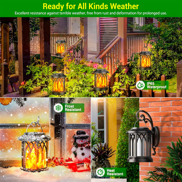 🏆Flash Sale⚡🔥 Upgraded Flickering Flame Solar Lantern Outdoor Waterproof Light