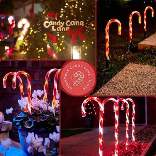 Solar Christmas Canes - Water Resistant