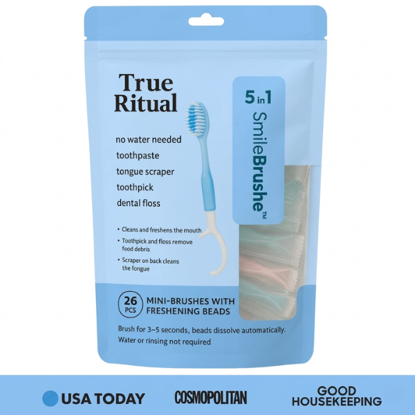 SmileBrushe™ 5-in-1 Toothbrush with Toothpaste & Floss