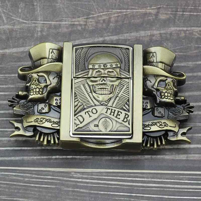 Personalized Genuine Leather Belt With Lighter