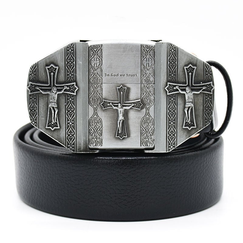 Personalized Genuine Leather Belt With Lighter