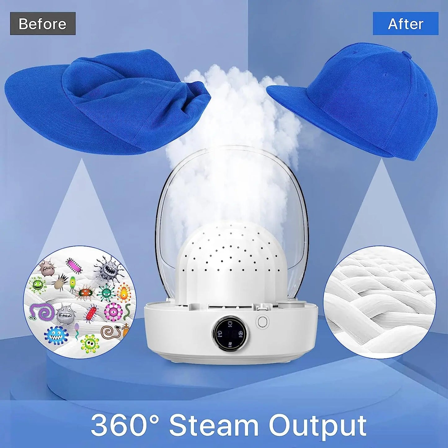 ✨Automatic Cap Cleaner with steam and Dry