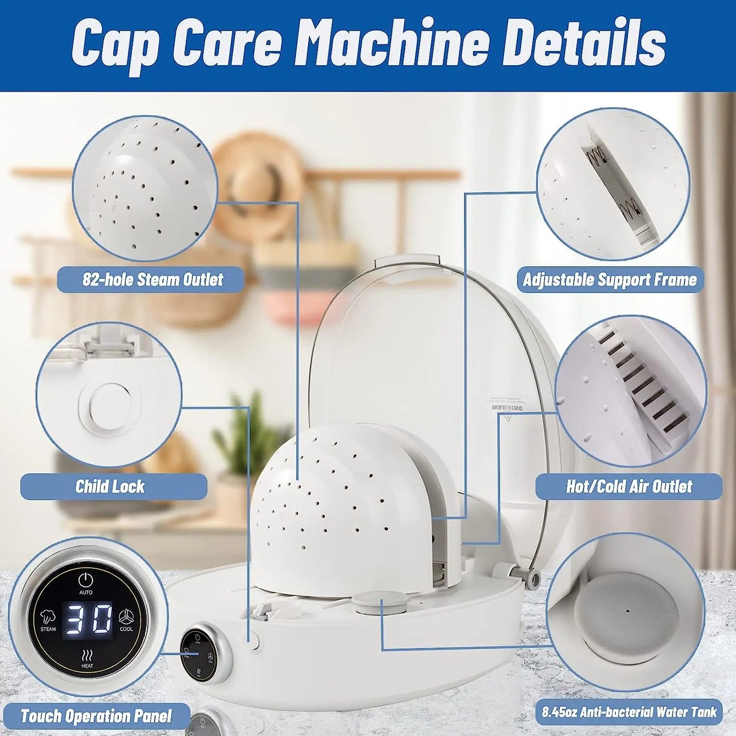 ✨Automatic Cap Cleaner with steam and Dry