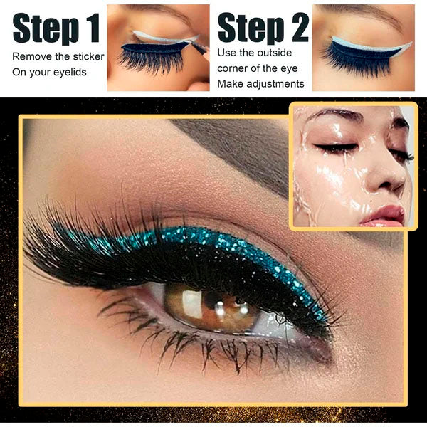 55%OFF - Reusable Self-Adhesive Eyeliner And Eyelash Stickers With Glitter