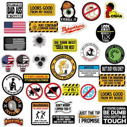 100pcs Hard Hat Stickers Pack(DIRTY) - Perfect for Helmets, Toolboxes..