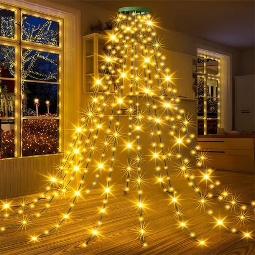 🎄Christmas Tree Waterfall Lights with Ring