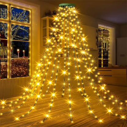 🎄Christmas Tree Waterfall Lights with Ring