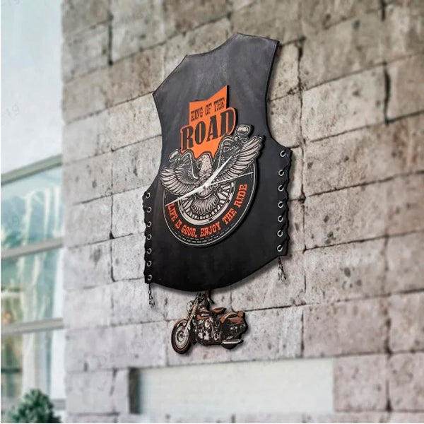 Motorcycle Vest Mute Wall Clock 🏍️Gift for Harley Fans