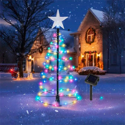 Outdoor Solar Spiral Christmas Tree Lights