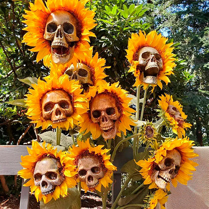 Skull Sunflower Halloween Decoration