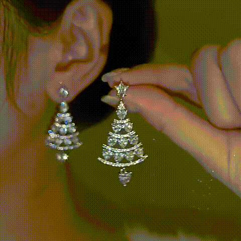 Tree Earrings With Diamonds
