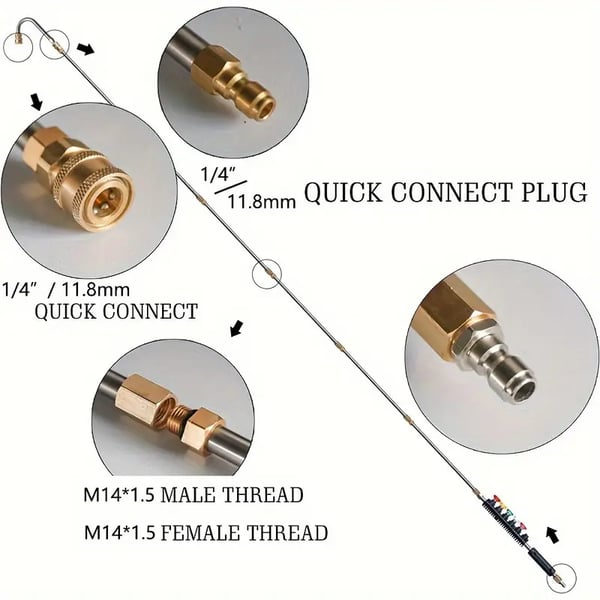 4000 PSI Telescoping High Pressure Washer Wand Set for Gutter & Roof Drainage & Walls Cleaning(6PCS)