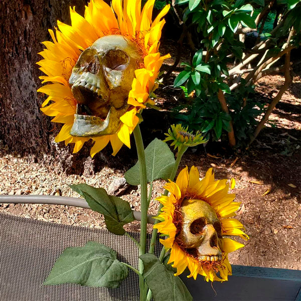 Skull Sunflower Halloween Decoration