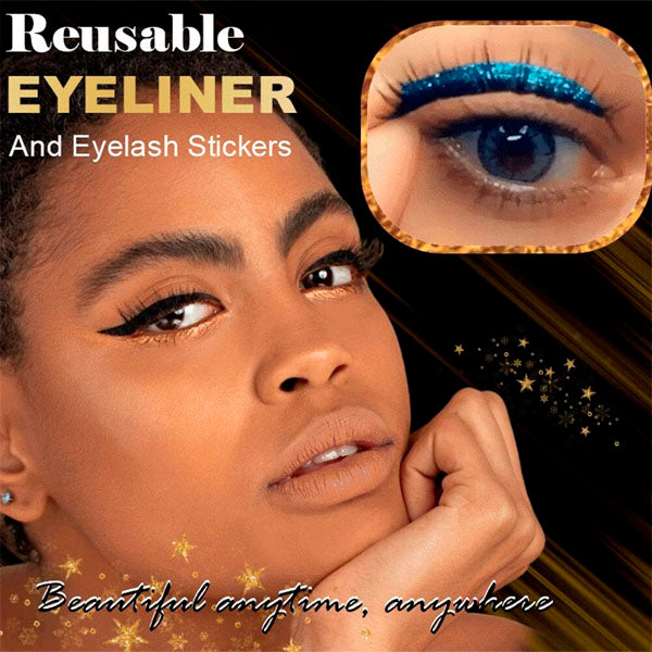 55%OFF - Reusable Self-Adhesive Eyeliner And Eyelash Stickers With Glitter