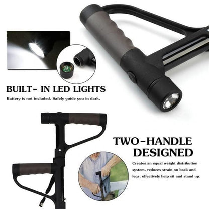 Aluminum alloy with LED light non-slip foldable walking stick