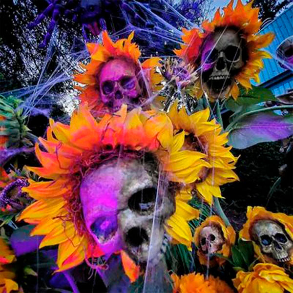 Skull Sunflower Halloween Decoration