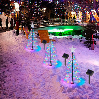 Outdoor Solar Spiral Christmas Tree Lights