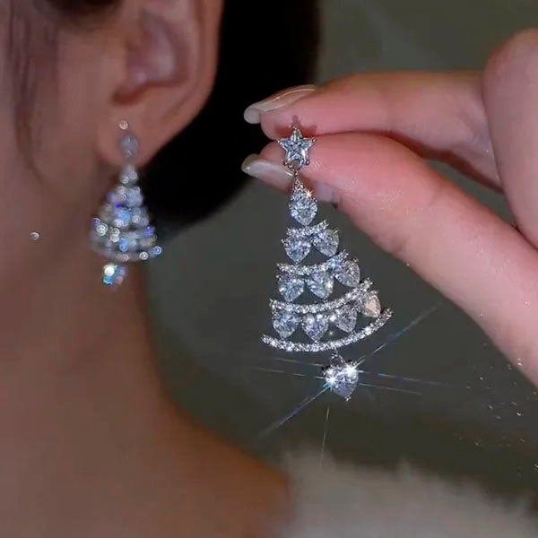Tree Earrings With Diamonds