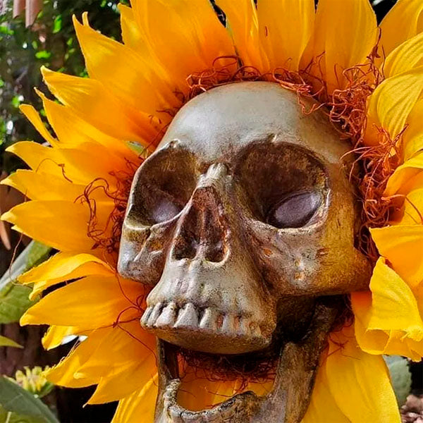 Skull Sunflower Halloween Decoration