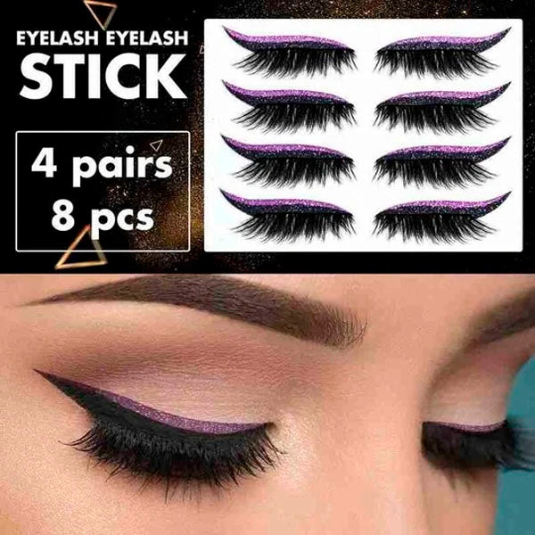 55%OFF - Reusable Self-Adhesive Eyeliner And Eyelash Stickers With Glitter