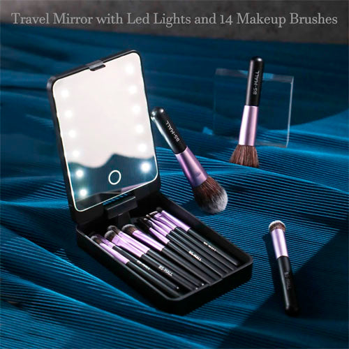 💖Smart Light Travel Makeup Brush Set