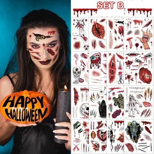 YuoTatto™ Halloween Prank Makeup Temporary Tattoo