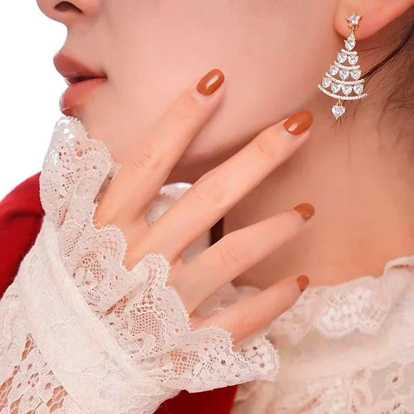 Tree Earrings With Diamonds