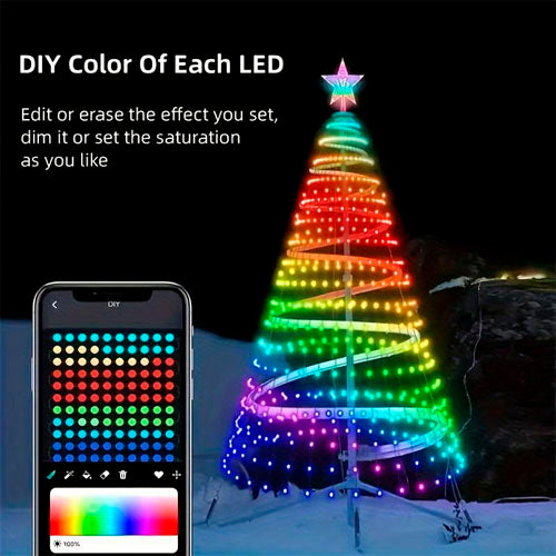 🔥Hot Sale 🎄Smart Christmas Tree Lights ✨With Remote and APP Control
