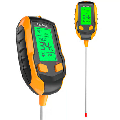 Digital 4-in-1 Soil Test Meter, large LCD screen, probe accurately quick measure, battery power supply