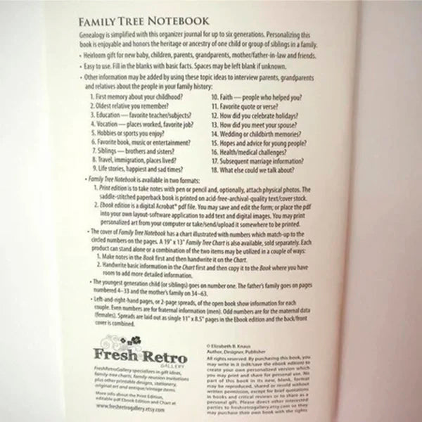 🎁 2024 Family Tree Notebook - Memories Of Ancestors