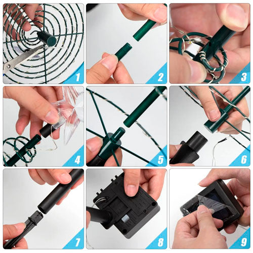 Outdoor Solar Spiral Christmas Tree Lights