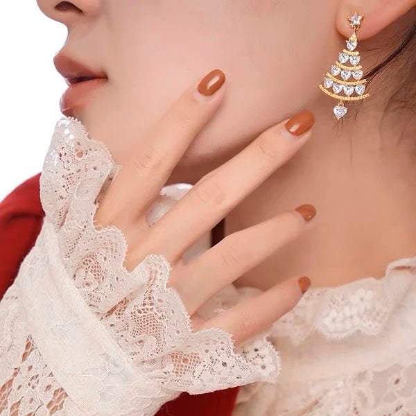 Tree Earrings With Diamonds
