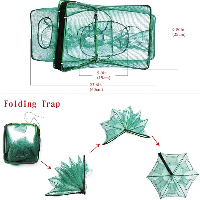 🐟Hand Cast Cage for Catching Fish Shrimp Crabs and Crawfish🐟