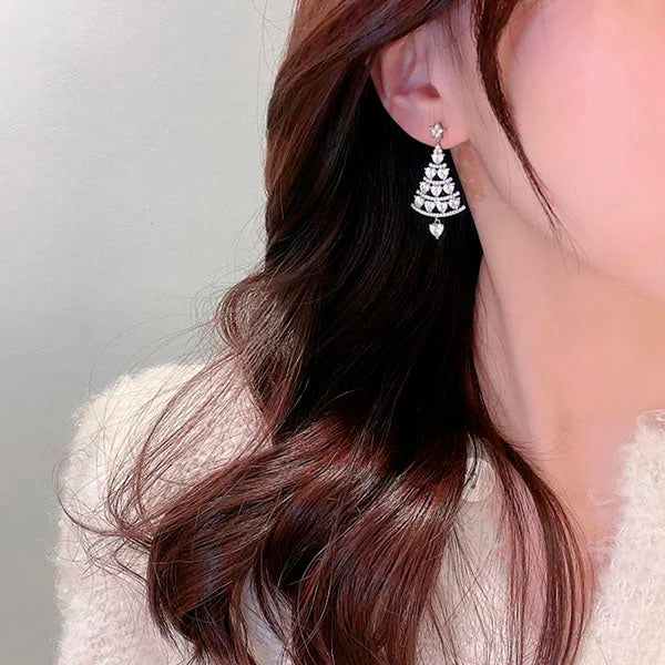 Tree Earrings With Diamonds