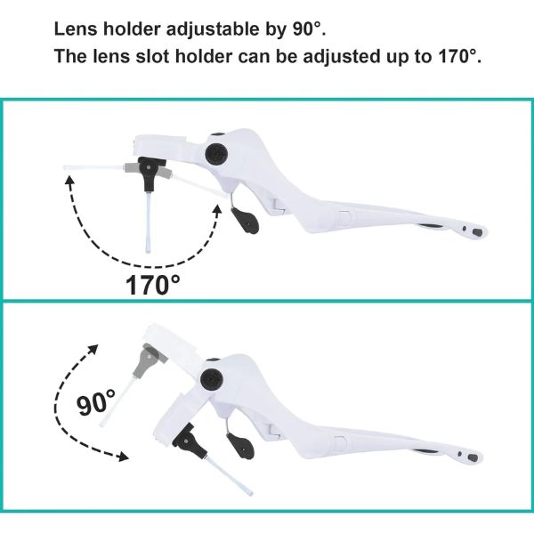 Rechargeable magnifying glass with AI and LED light, 5 interchangeable lenses from 1X to 3.5X, hands-free magnifying glass for reading, crafts and repairs.