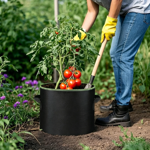 Heavy-duty breathable fabric planters with handles for vegetables, flowers, and fruit 🪴
