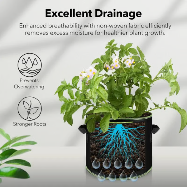Heavy-duty breathable fabric planters with handles for vegetables, flowers, and fruit 🪴
