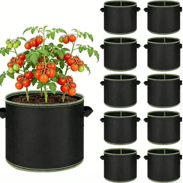 Heavy-duty breathable fabric planters with handles for vegetables, flowers, and fruit 🪴