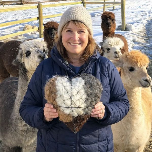 🕊️ Handmade Alpaca Fiber Bird Nesting Heart for Birds