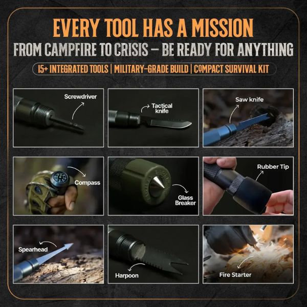 ⏰ Limited Time Offer – 50% Off! 🎉MULTI-FUNCTIONAL TACTICAL SURVIVAL STICK